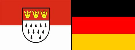 The flags of Köln and Deutschland